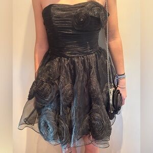 Betsey Johnson Black Strapless Dress
